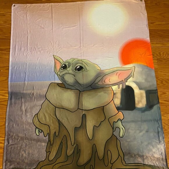 This is a cute Baby Yoda Star Wars Wall Tapestry. - Picture 1 of 5